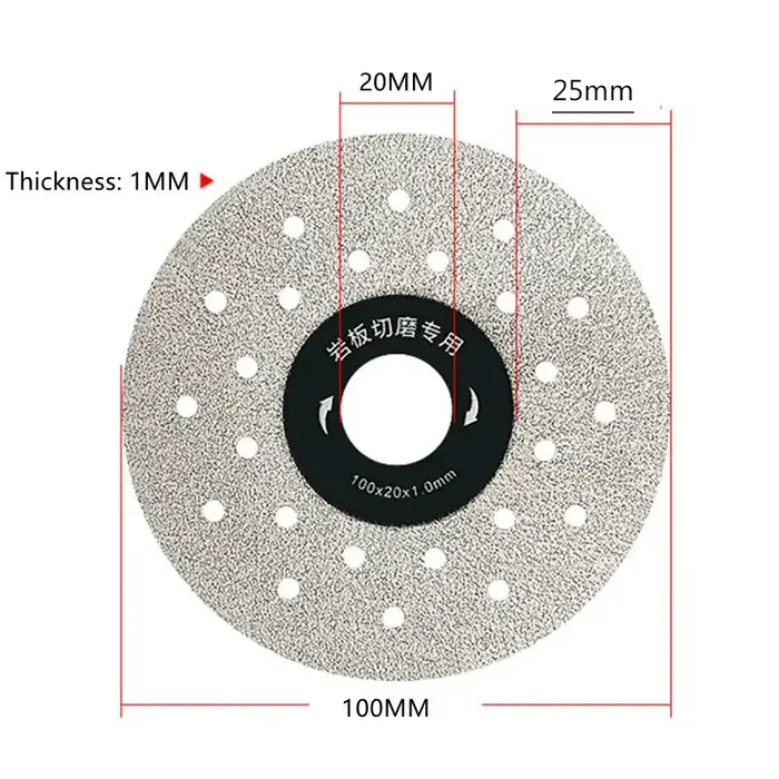 Disques de coupe à sec en diamant de 4 pouces, 100mm, dalleaux de porcelaine, carreaux de céramique,