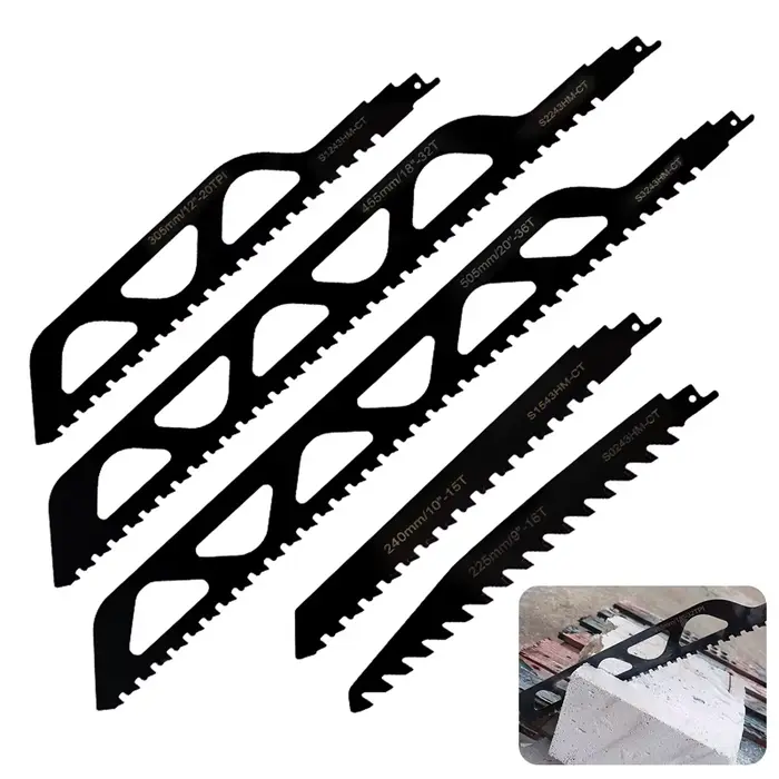 Lame de scie alternative en carbure, scie sabre alternative en carbure, bloc de mousse, outils de co