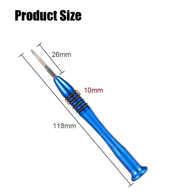 Tournevis 1.5mm PH000 Phillips 0.8mm P2 Pentalobe 0.6mm Y000 Tri-point pour iPhone 7 8 Plus X XS 11 