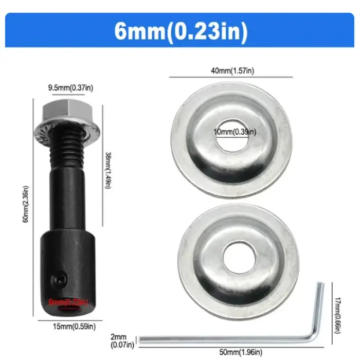 Adaptateur de broche de meuleuse 5/6/8/10/12/14/16mm