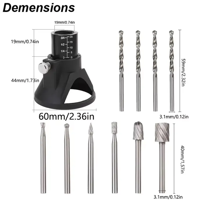 Routeur rotatif fraise Guide fixation foret hélicoïdal Kit d'outils de sculpture sur bois localisateur dédié outil de menuiserie pour Dremel