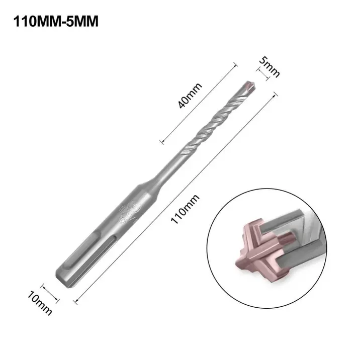 1 pièce Mèche de perçage SDS Plus pour béton 5/6/7/8/10/12mm 110mm 160mm