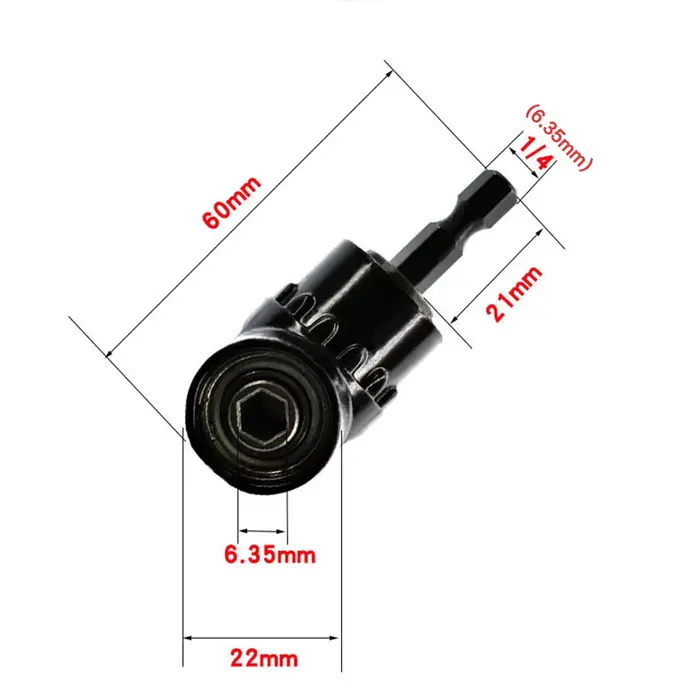 STONEGO Adaptateur de support de douille de tournevis d'extension d'angle de 105 degrés pour embout 
