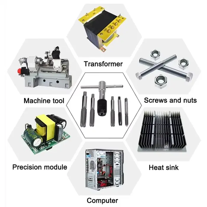 Jeu de perceuses à clé de type T de haute qualité, outils de taraudage manuel, Machine à filetage, foret hélicoïdal M3/M4/M5/M6/M8, jeu de tarauds, outil de bricolage