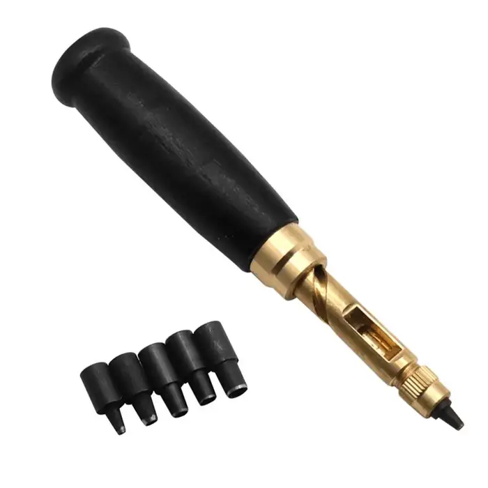 Perforateur automatique de cuir avec manche en bois