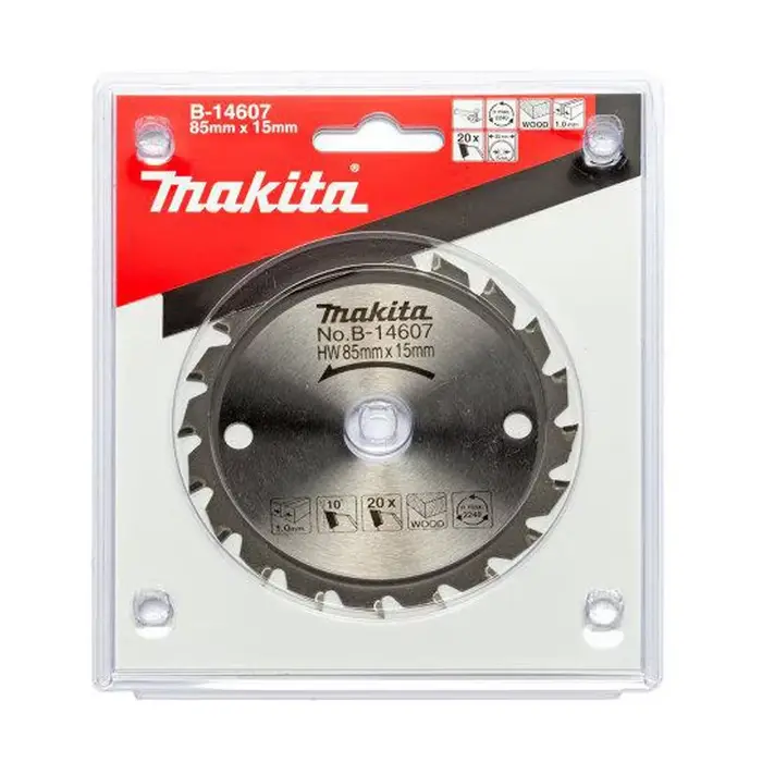Makita B-14607 Disco HM 85/15/20D lames de scie circulaire haute dureté coupes de bois bords tranchants fixation d'outil à dents multiples