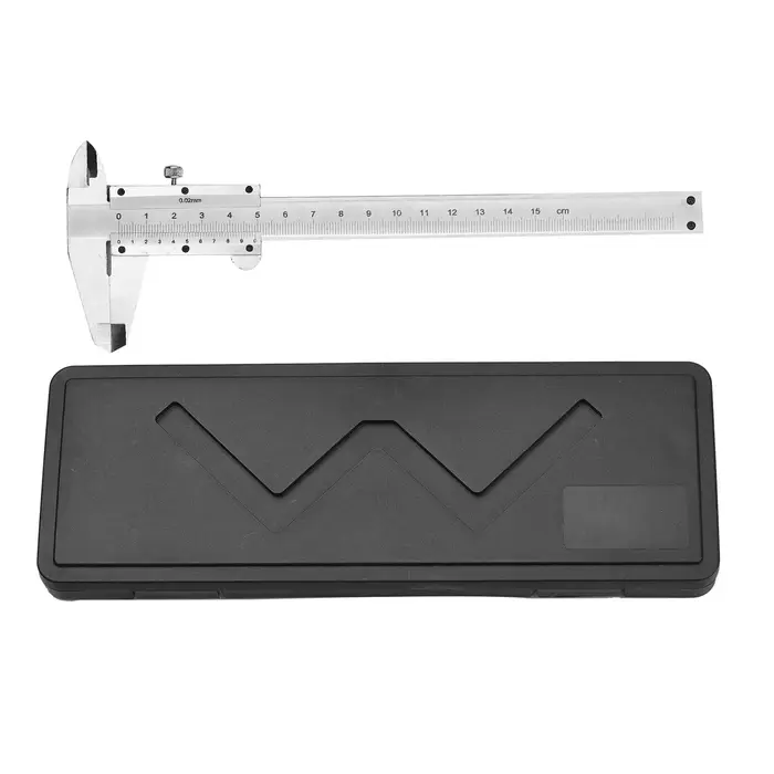 Pied à coulisse Vernier 0-150 mm 0-6 pouces en acier inoxydable haute précision avec jauge en plastique pour la mesure