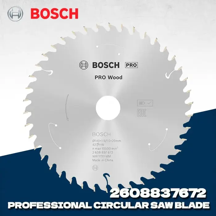BOSCH 2608837672 lame de scie circulaire sans fil pour le travail du bois 140x1.5/1x20mm T42 Bosch accessoires pour outils électriques