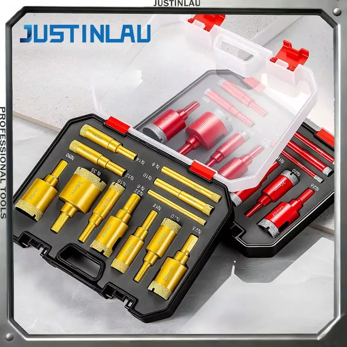 JUSTINLAU Ensemble de 12 forets diamantés brasés de 6 à 35 mm pour granit