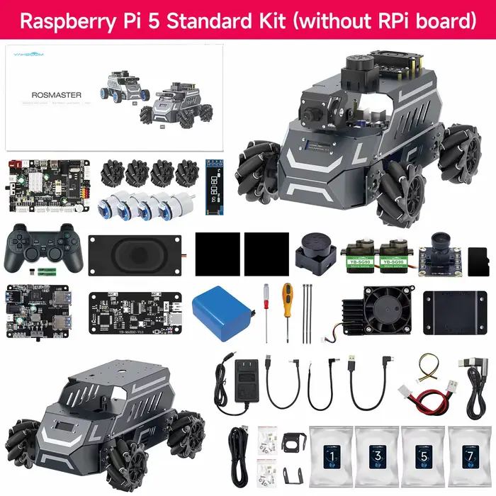 ROSMASTER M1 ROS2 AI Kit électronique DIY pour voiture robot intelligente à intelligence embarquée d