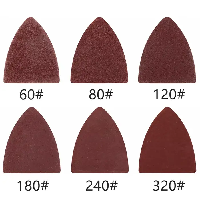 Vearter 31 pièces tampon de sable multi-outils oscillant au doigt avec feuille de papier de verre à crochet et boucle pour le meulage des bavures de bois et le dérouillage du métal