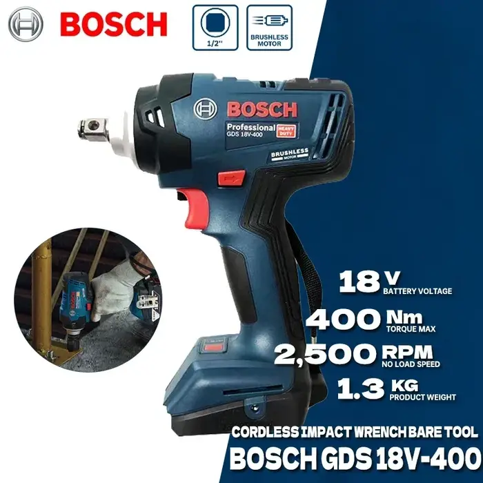 BOSCH GDS18V-400 clé à chocs sans fil outil nu 18V 400Nm clé électrique sans brosse à couple élevé outils électriques GDS 18V-400