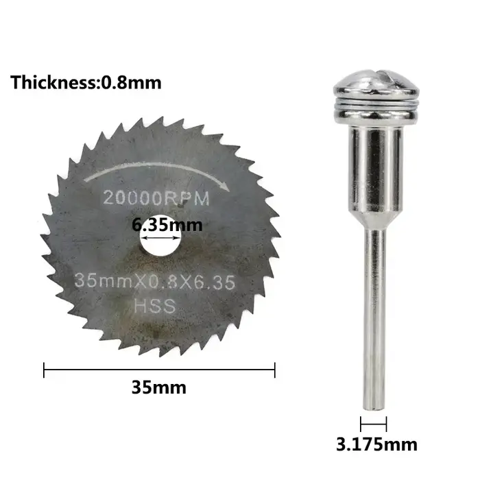 CMCP HSS Mini Lame de Scie Circulaire 22/32/35/50mm Avec 3.175mm Mandrin Bois/Métal Disque De Coupe Pour Dremel Outil Rotatif