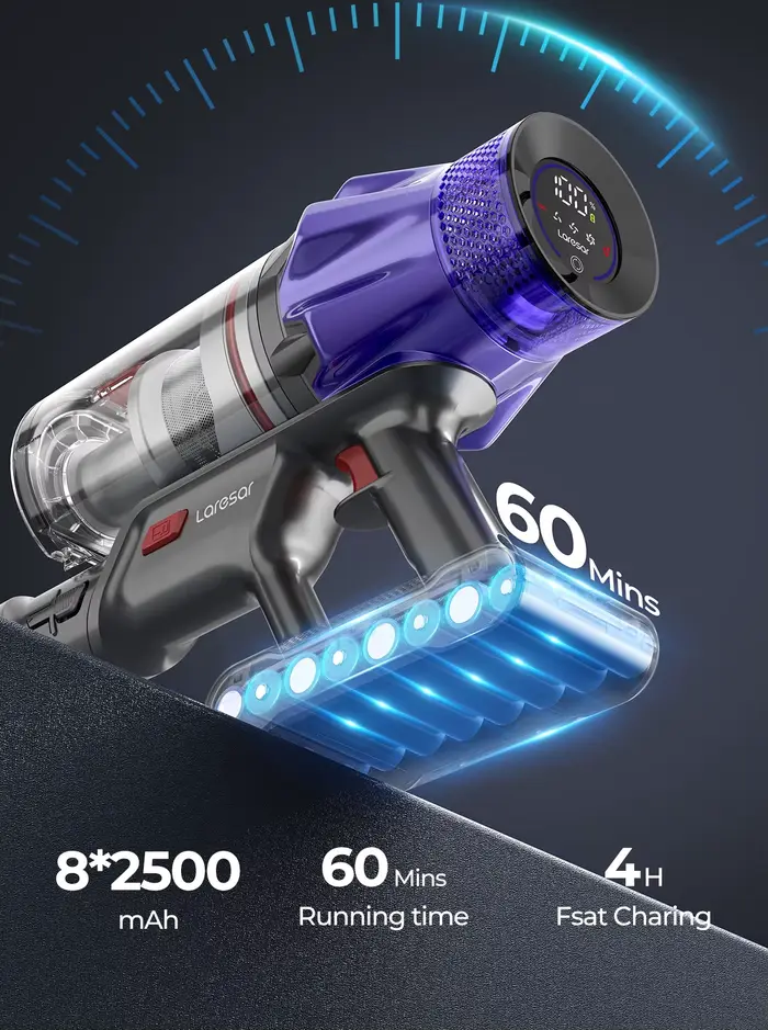 Laresar-Aspirateur sans fil V7, 500W, puissance d'aspiration 50KPA, appareil ménager intelligent, ta