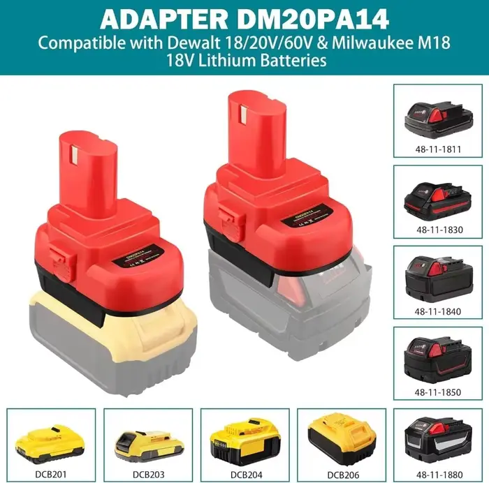 Adaptateur d'outil pour Milwaukee 18V vers Makita 12V