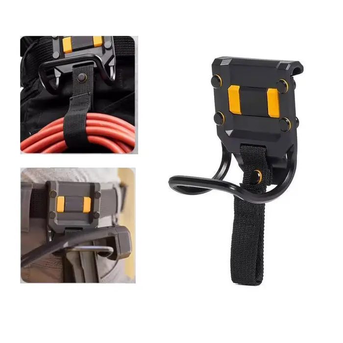 Système modulaire magnétique pour crochets de ceinture de perceuse électrique avec clip ergonomique et anneau en acier renforcé pour une durabilité accrue