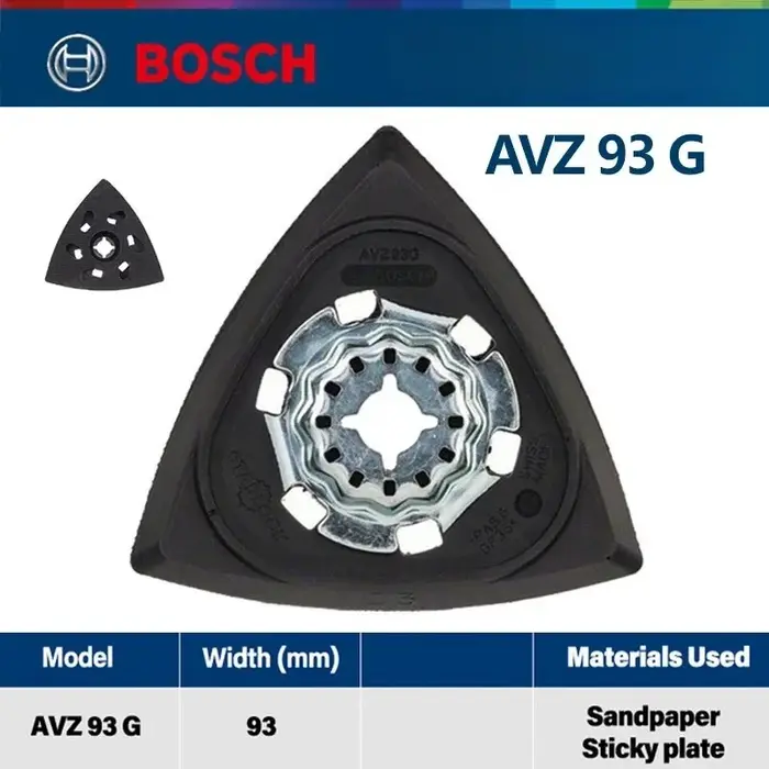 Plaque de ponçage Bosch Starlock AVZ 93 G, lame de scie oscillante pour ponçage en coin, lame de sci