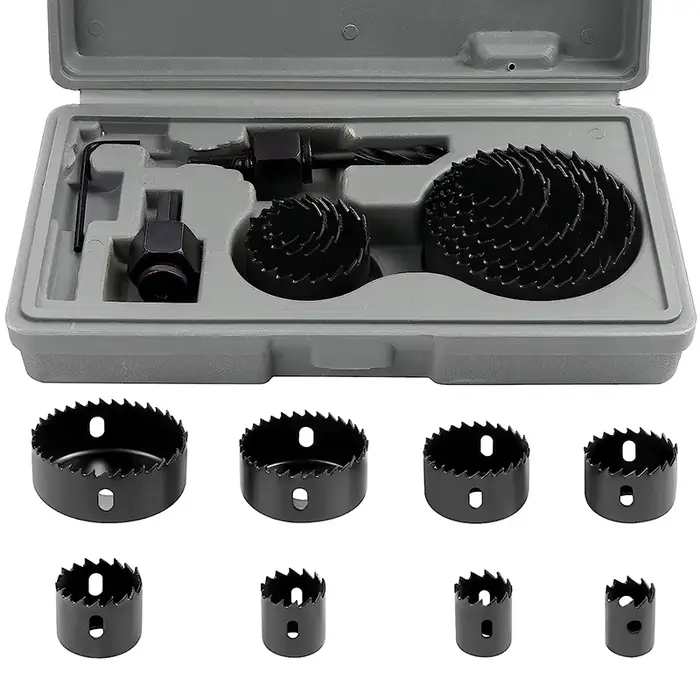 Kit de scies cloches 11 pièces/ensemble, outils de découpe 19-64 mm avec étui pour panneaux de bois