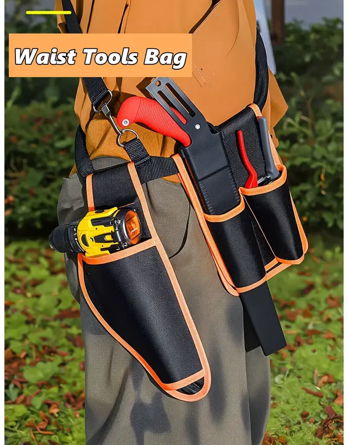 Sac de ceinture pour cisailles électriques de jardin avec compartiment de rangement pour batterie