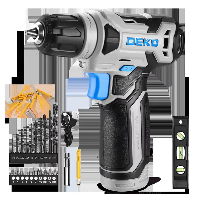 DEKO perceuse sans fil 8V, jeu de mandrin sans clé de 3/8 pouces, Mini pilote d'alimentation sans fi