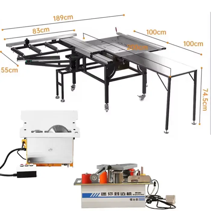 Scie à table multifonctionnelle WJS600B pour le travail du bois avec rail de guidage