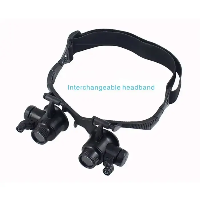 Nouveau bandeau lumière LED lunettes Loupe 10X 15X 20X 25X Double lentille de Loupe pour horloger bi