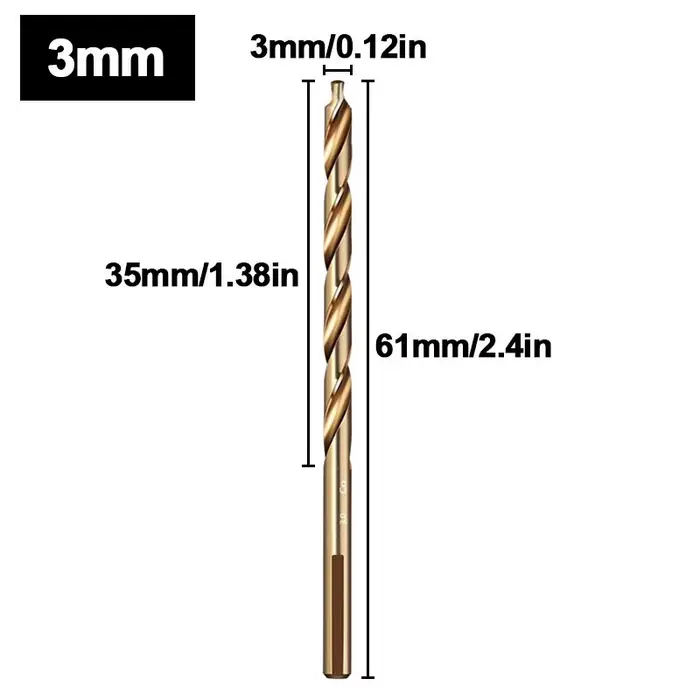 Foret hélicoïdal étagé en Cobalt, coupe-trou à tige droite M35 HSS (3-13mm) pour métal, acier inoxyd