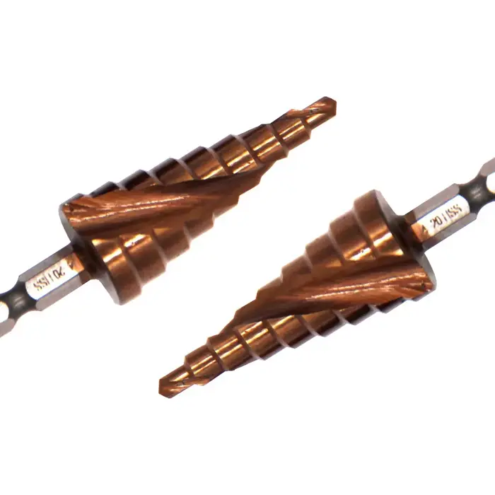 M35 Cobalt contenant une perceuse étagée en spirale hexagonale taraudage en acier inoxydable 4-20mm