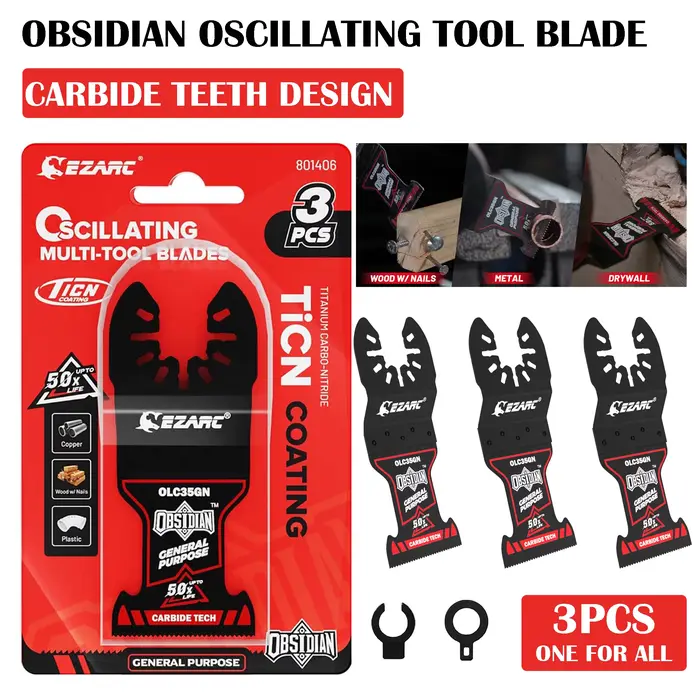 EZARC 3 lames oscillantes en carbure Obsidian