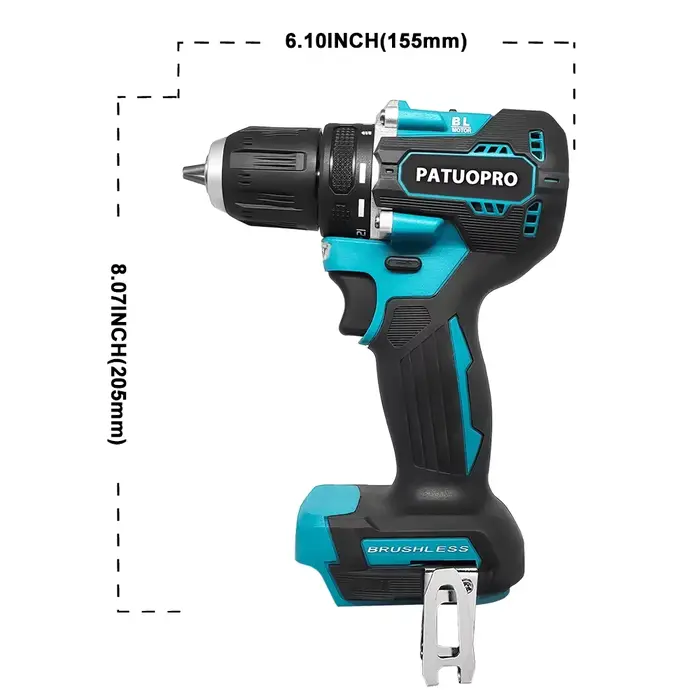 PATUOPRO-Perceuse électrique sans balais pour Makita, outils électriques rechargeables, pilote de perceuse sans fil, batterie 18V, couple Liqu100N. m, 21V