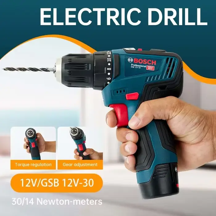 Bosch GSB-12-V30 perceuse électrique batterie professionnel robuste sans fil pilote multifonctionnel ménage tournevis