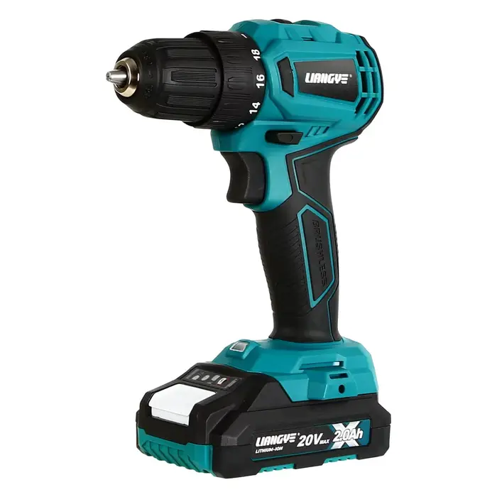 Perceuse sans fil à vitesse variable avec 18 réglages de couple, pour travaux sur le bois, perceuse