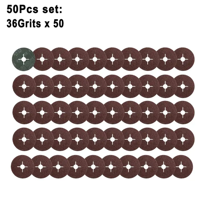 Disques de ponçage en Fiber de 115mm pour meuleuse d'angle 24 36 60 grains papier de verre abrasif pour bois métal