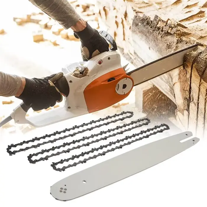 FDDT barre de guidage de scie à chaîne de 16 pouces avec 3 chaînes pour STIHL 009 012 021 E180 MS180 MS190 MS250