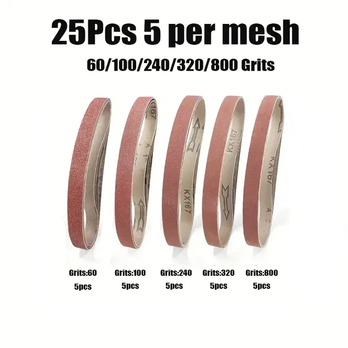 25 Pièces de papier abrasif 20-1/2 " x 3/4 " (520 x 20 mm)