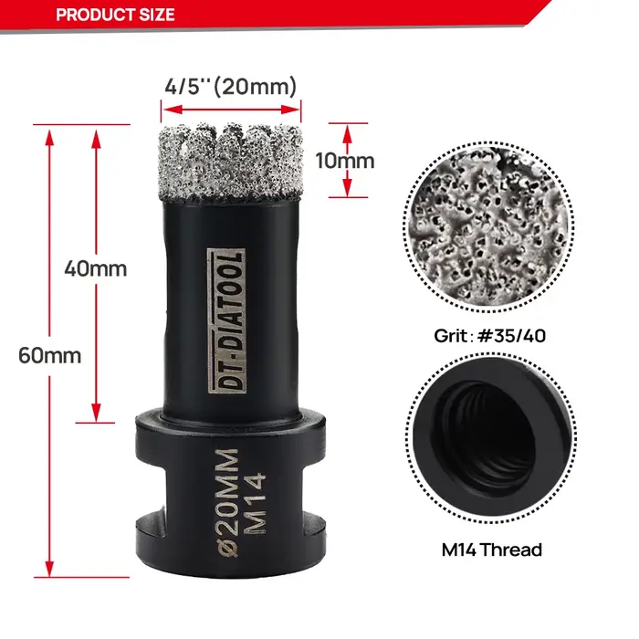 DIATOOL diamant forage noyau foret dentelé scie cloche pour carrelage granit marbre carreaux de céra