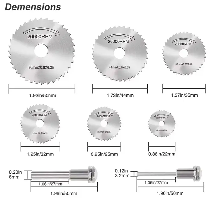 Mini disques de lame de scie circulaire