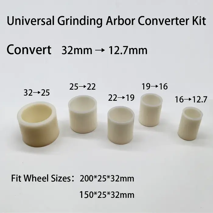 Kit d'adaptateur de meule universel 5 pièces 32-25-22-19-16-12.7mm pour meuleuse d'établi 200/150mm