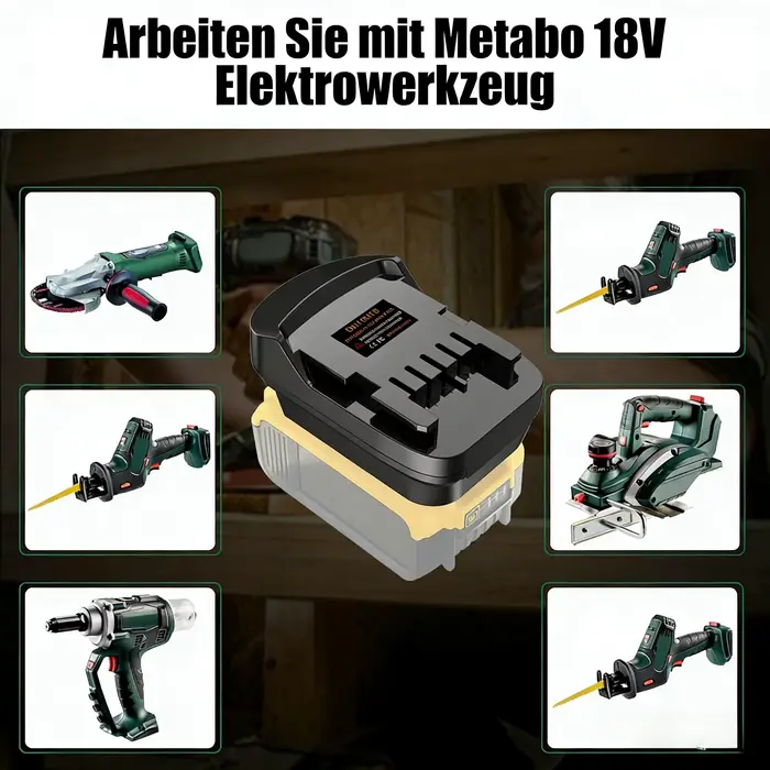 Adaptateur d'outil DM18MTB pour Dewalt vers Metabo, pour convertir la batterie Li-ion Milwaukee 18V