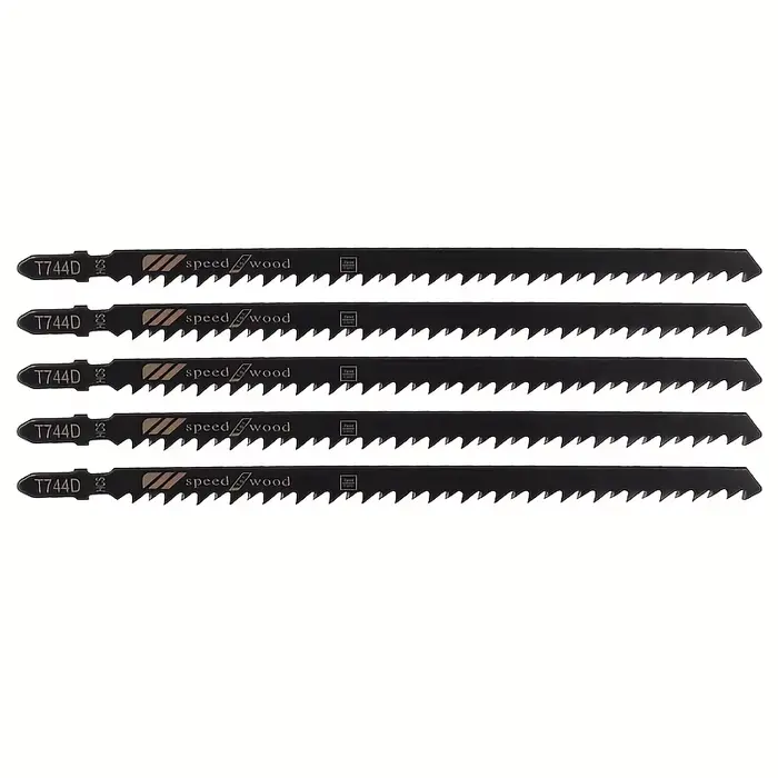 Paquet de 5 lames de scie sauteuse T744D 180 mm pour la coupe du bois – coupes incurvées et droites 