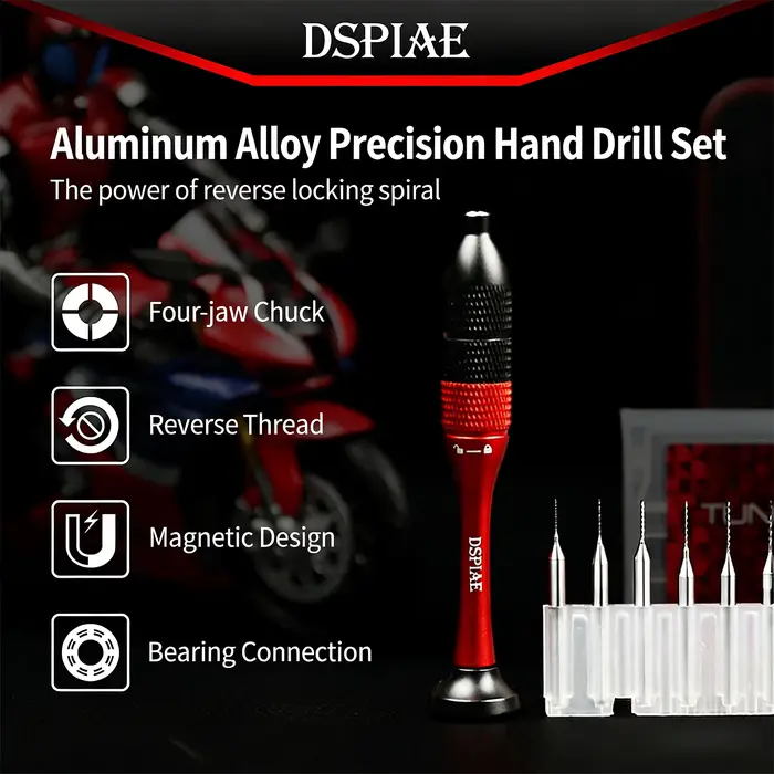 DSPIAE – ensemble de perceuses manuelles en alliage d'aluminium