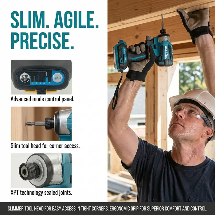MAKITA DTD173 Visseuse à chocs sans fil 18V sans balais – Couple max. 180 N·m