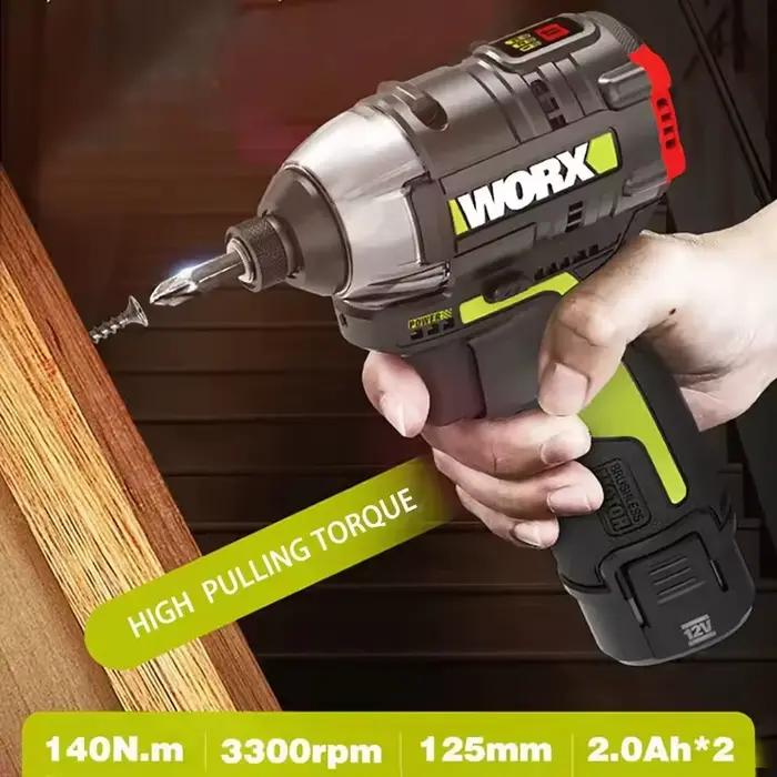 Worx WU132X WU132 tournevis à percussion sans fil 320W 160Nm 12V moteur sans brosse avec couple réglable outil électrique à batterie universel