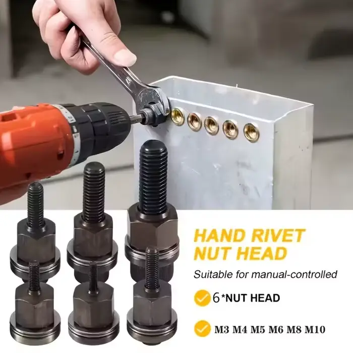 Tête de rivet pour installation de plaque d'immatriculation