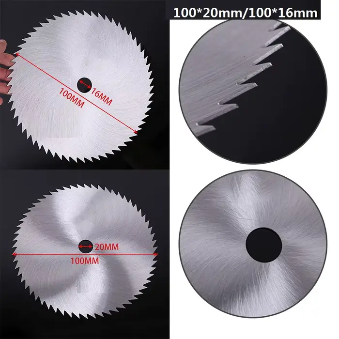 Lame de scie circulaire 100mm, diamètre d'alésage 16/20mm, disque de coupe pour bois, plastique et m