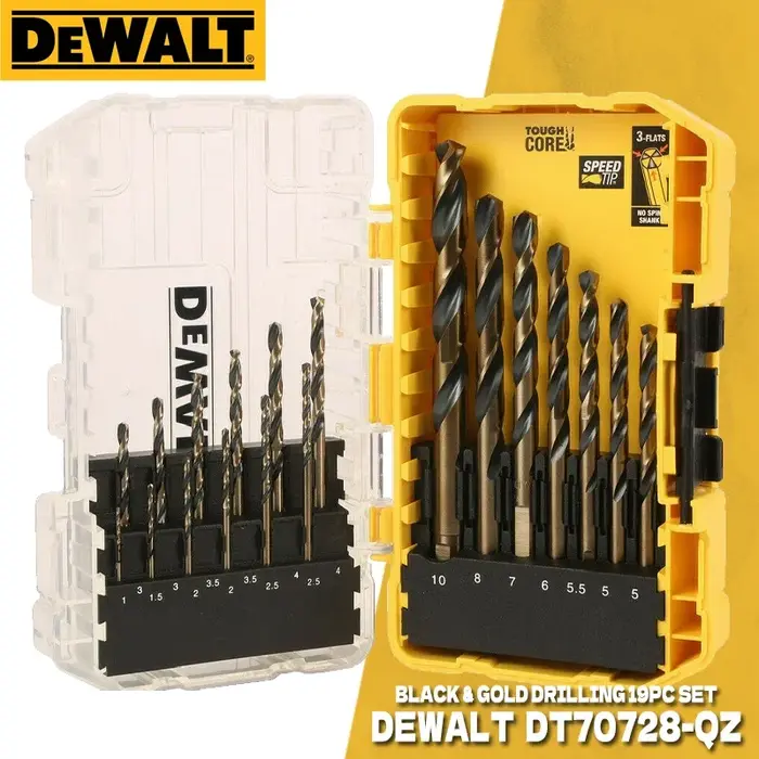 DEobcuT DT70728 19 PC BLACK & duo propositions Set Perceuse électrique Kit Accessoires pour outils électriques DT70728-QZ