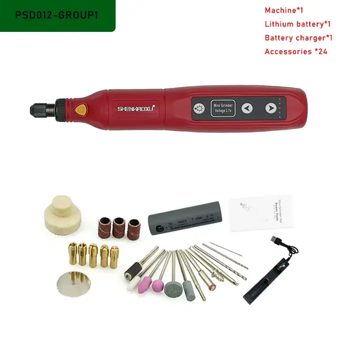 Perceuse électrique sans fil aste perfecBattery, calcul, travail, gravure, LED, 5 vitesses, outil à