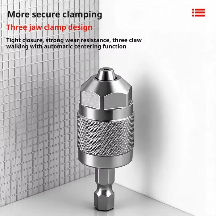 Adaptateur de mandrin de perceuse à trois griffes à queue hexagonale