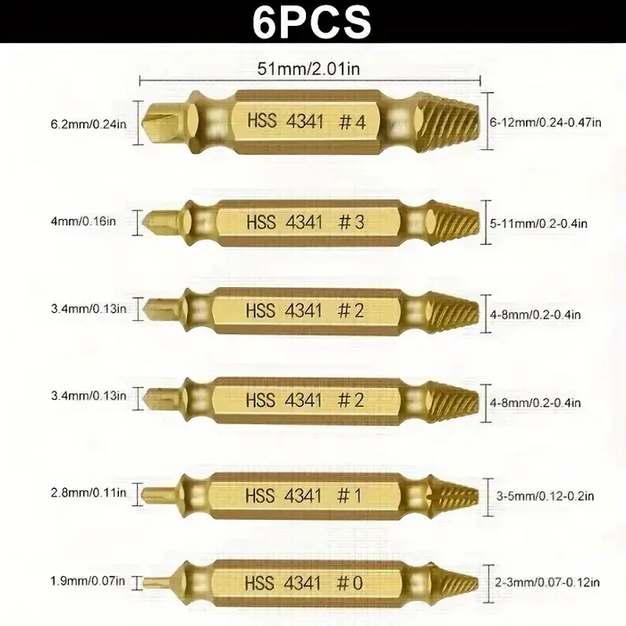 Jeu d'extracteur de vis endommagé