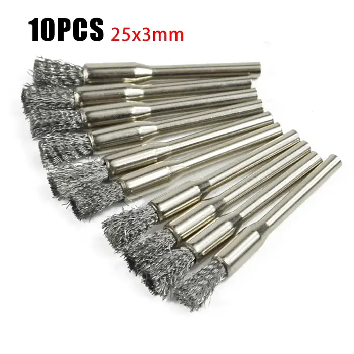 Brosse métallique en acier inoxydable 5x3mm, pour meuleuse de moule, poignée, perceuse rotative électrique, perceuse électrique pour outil d'impact, brosses de polissage